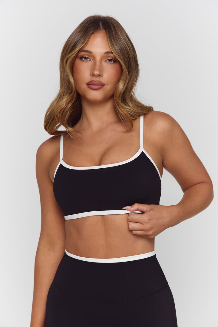 Astoria Luxe Balance Minimalist Sports Bra - Black/Cream
