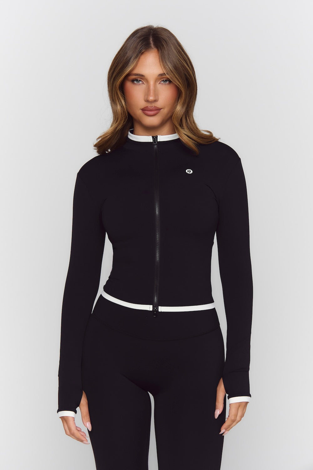 Astoria Luxe Balance Zip Up Jacket - Black/Cream