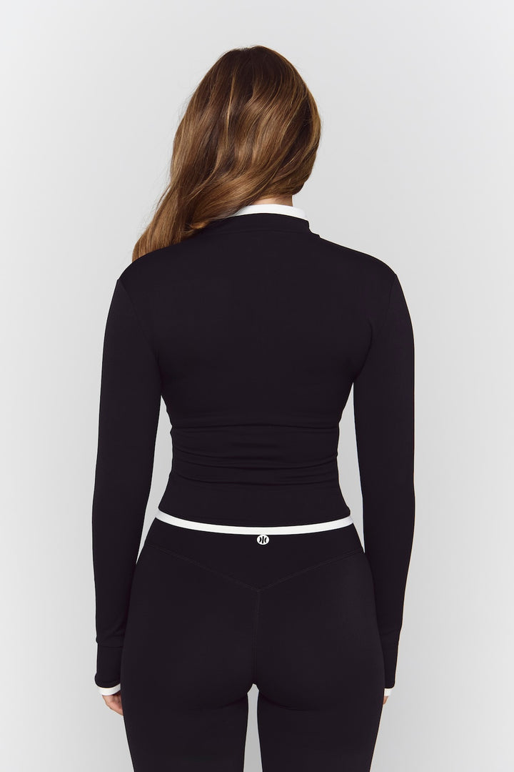 Astoria Luxe Balance Zip Up Jacket - Black/Cream