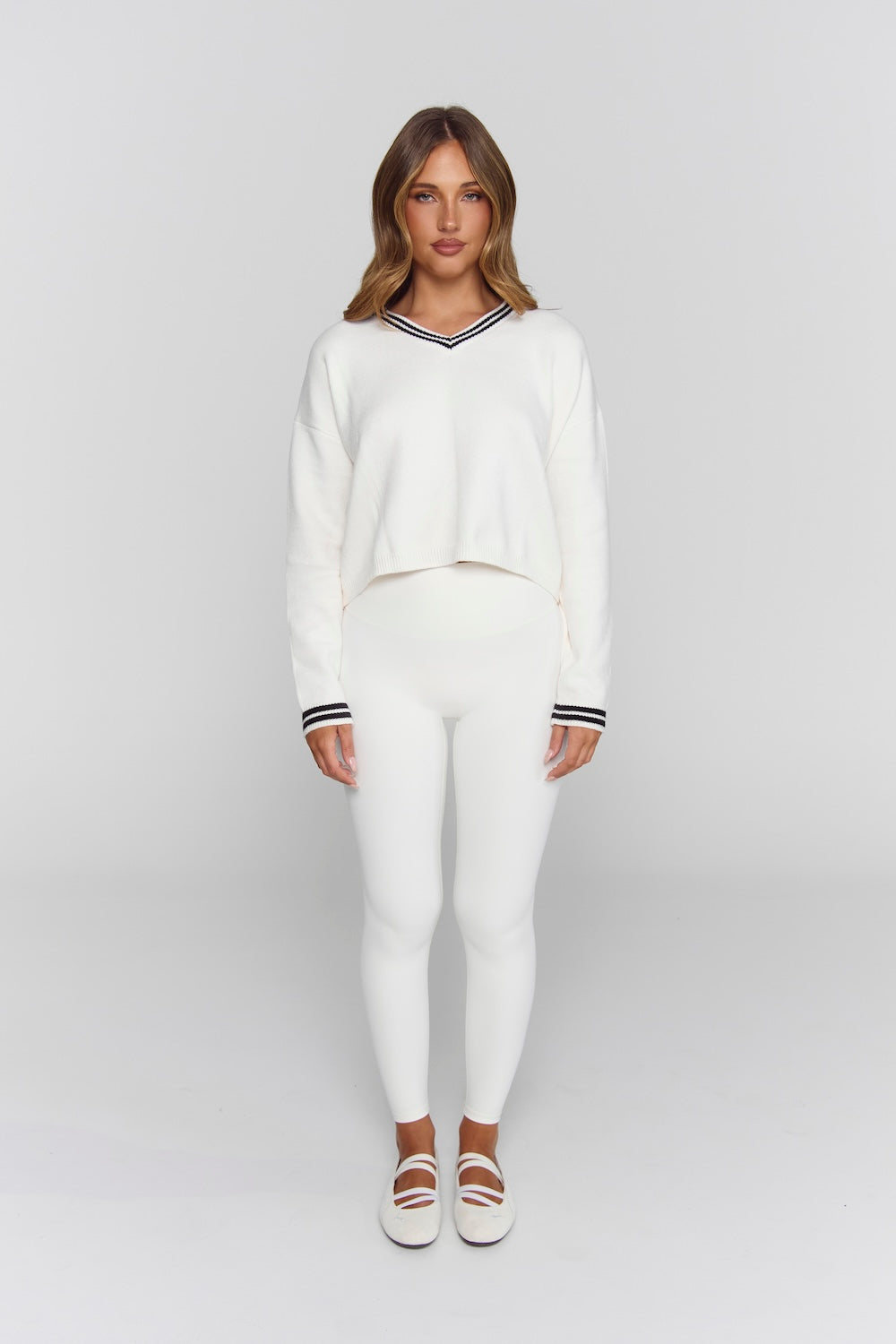 Astoria Knit Pullover - Cream/Black