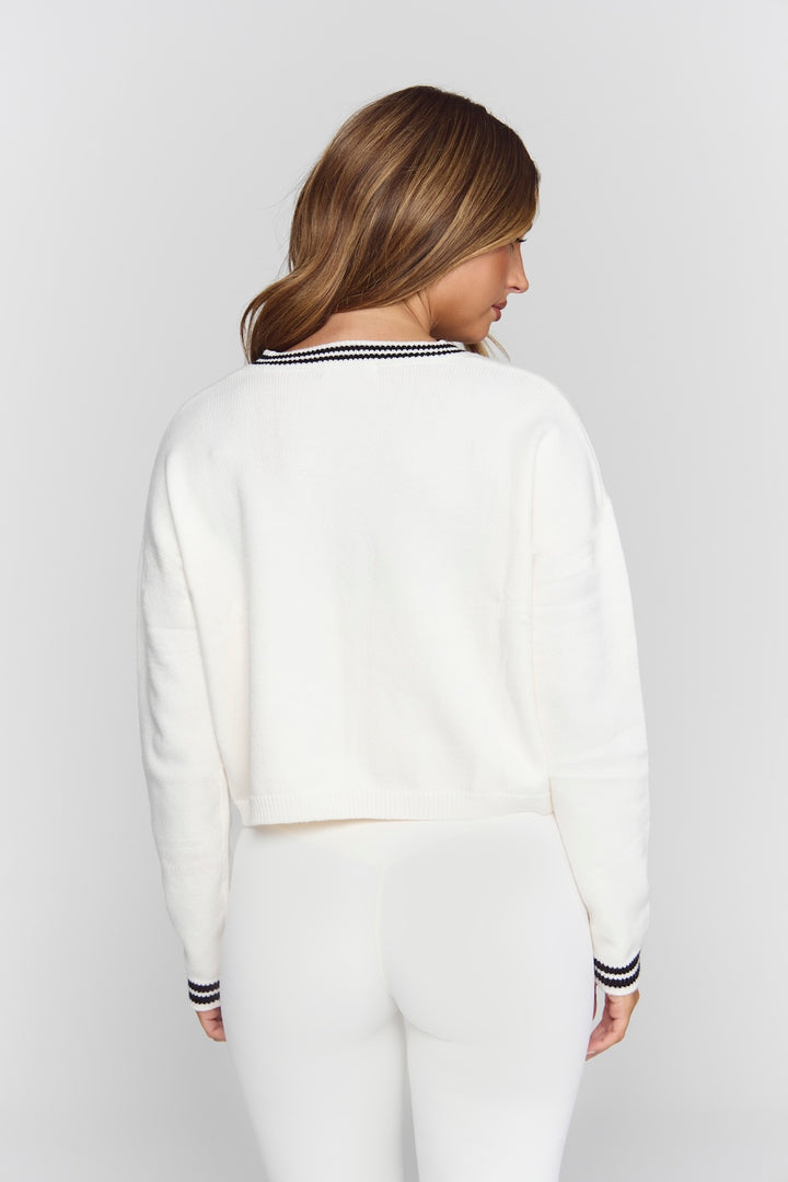 Astoria Knit Pullover - Cream/Black