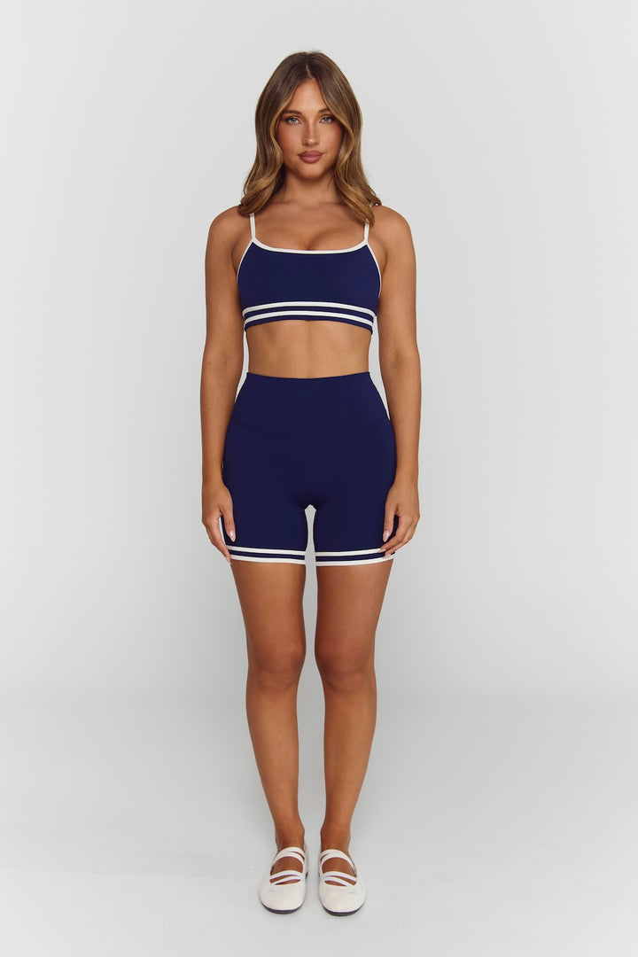 Astoria Luxe Balance Minimalist Sports Bra - Navy/Cream