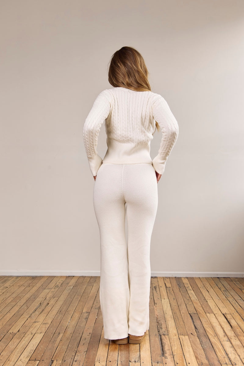 Astoria Rib Knit Pant - Ivory