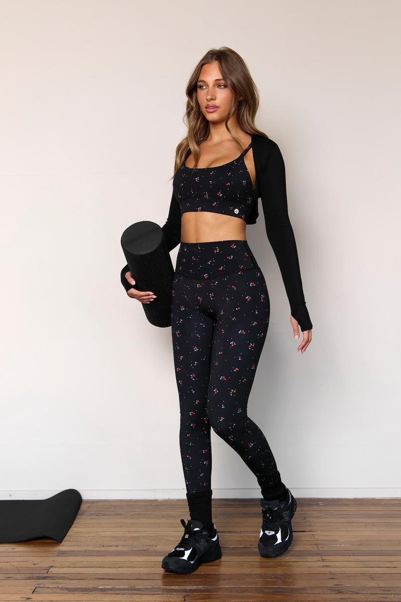 Astoria LUXE BLOSSOM Full Length Legging - Black Cherry