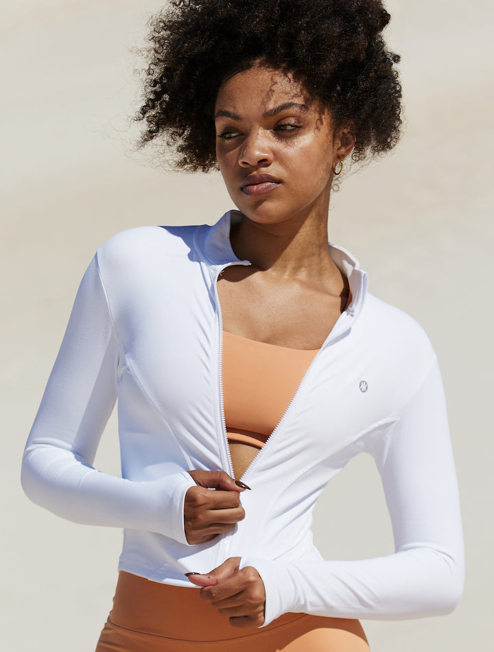 Astoria Live Luxe Zip Up Jacket - White