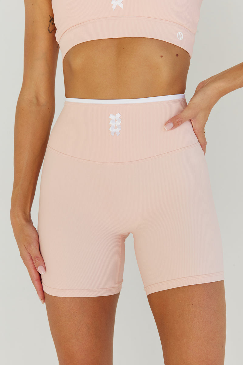Astoria Seamless Ribbed Barre Short - Baby Pink