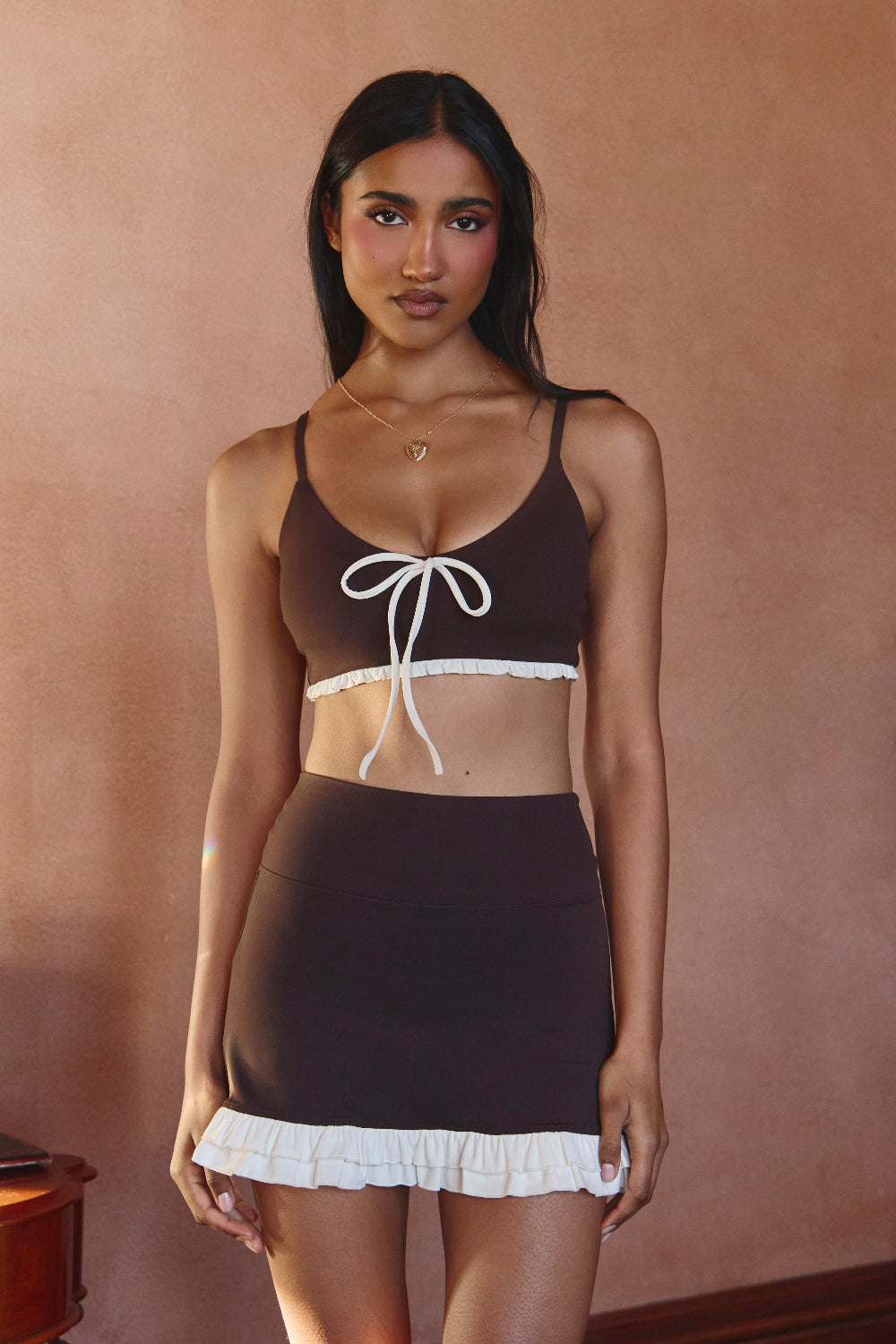 Astoria Airvíve Ruffle Skort - Chocolate Crème