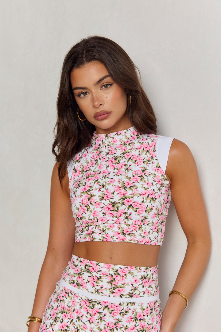 Astoria Luxe Balance Mockneck Sports Crop - Fleur