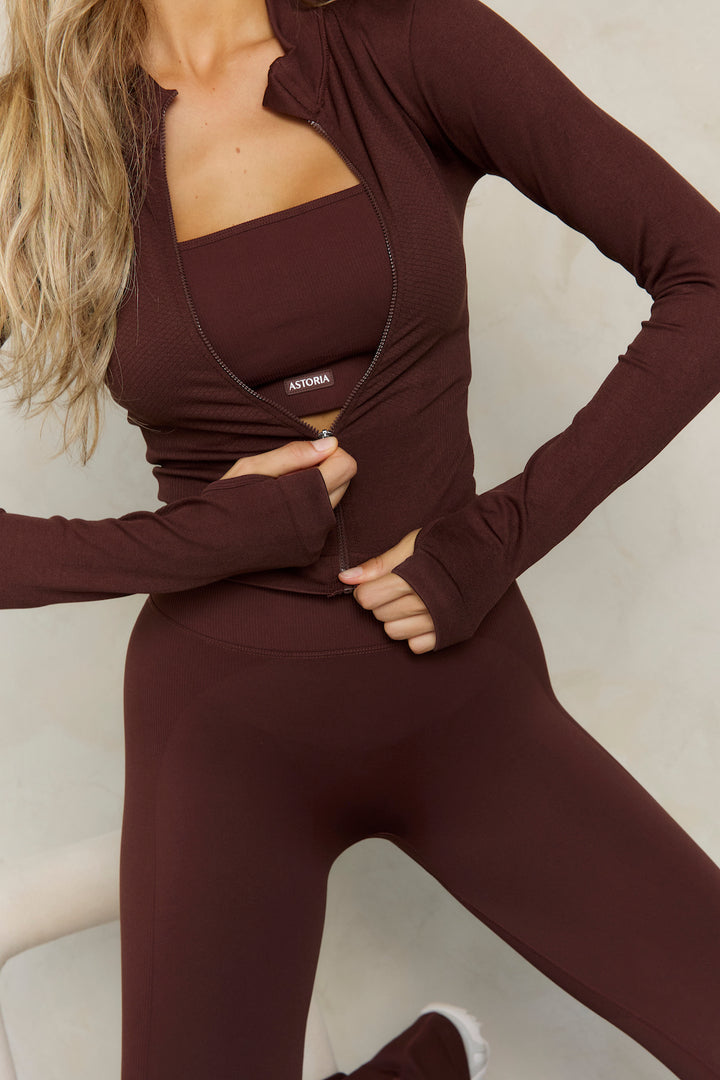 Astoria Contour Ribbed Seamless Zip Up - Java