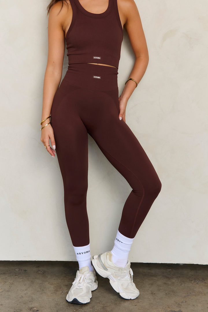 Astoria Contour Ribbed Seamless Sports Crop - Java
