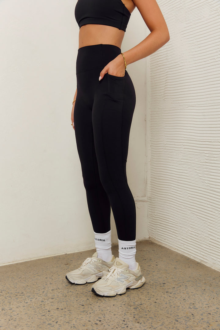 Astoria Luxe Balance Full Length Pocket Legging - Black