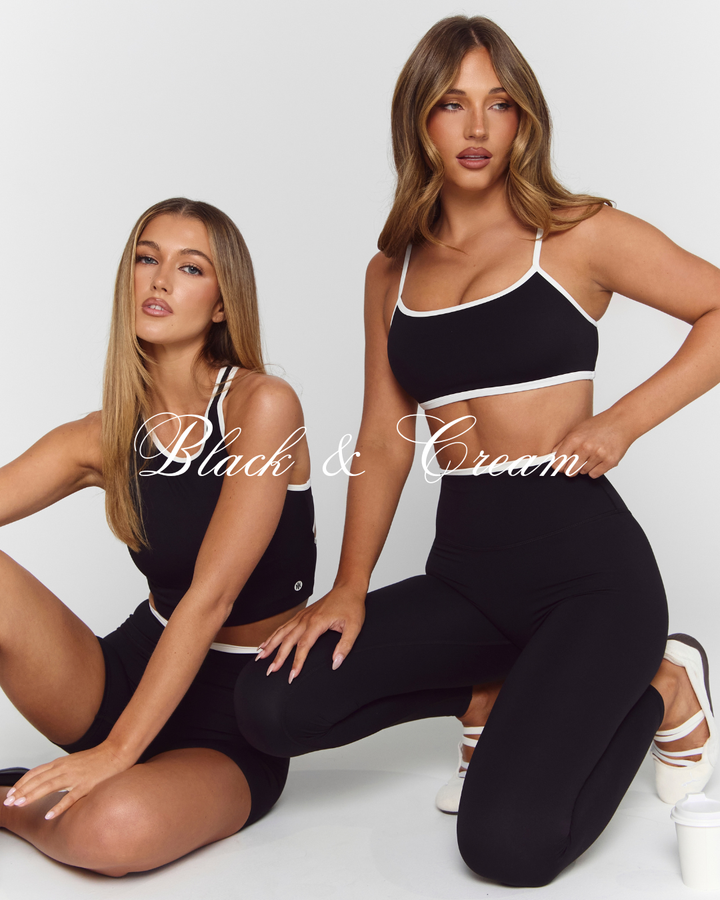 Astoria Luxe Balance Minimalist Sports Bra - Black/Cream