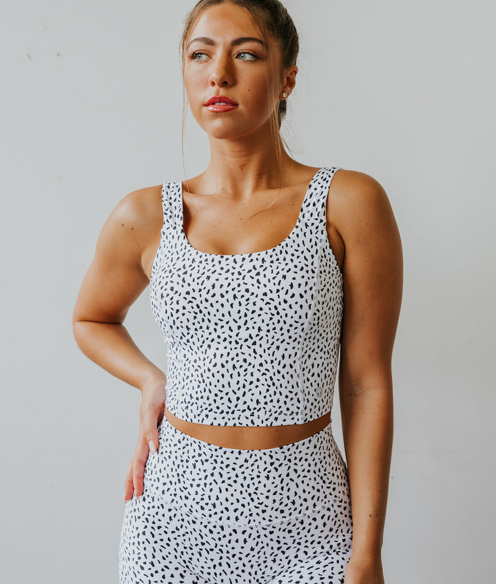Astoria Luxe Ignite Sports Crop - White Speckle