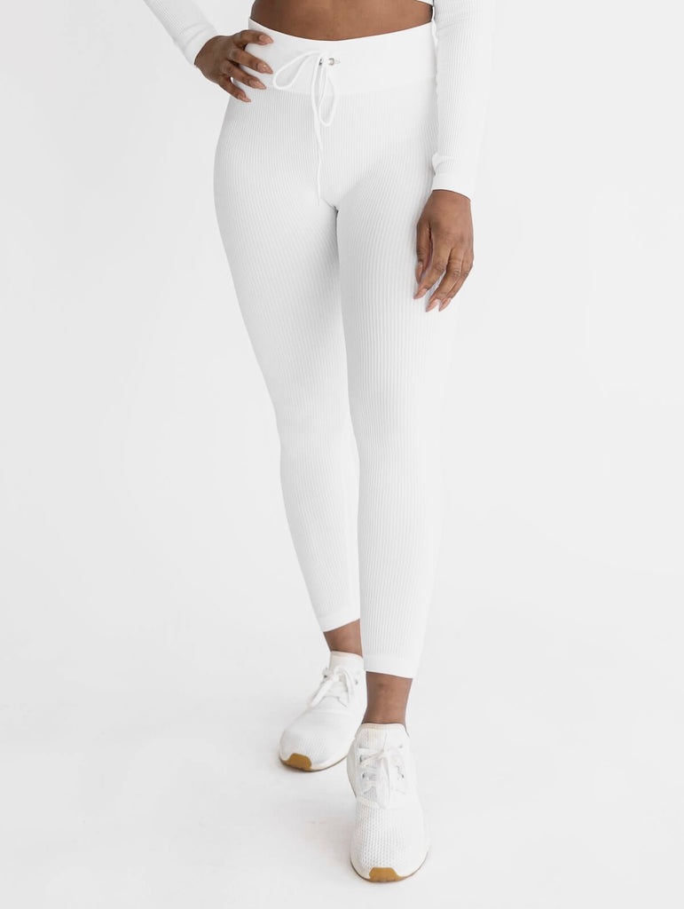 Astoria Seamless Ribbed Series Legging - White