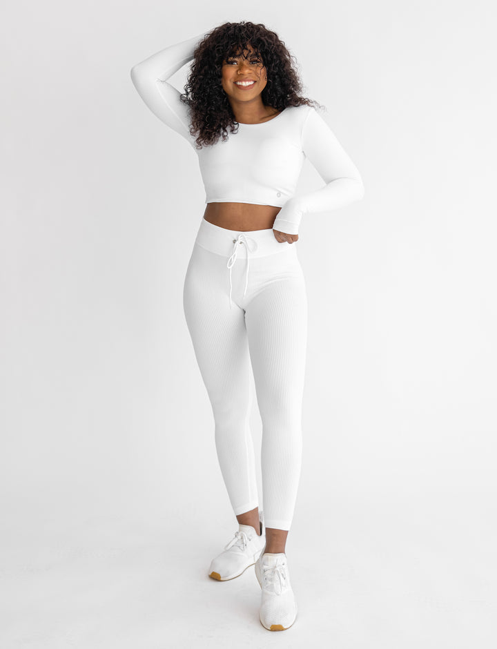 Astoria Live Luxe Crossed Sleeve Crop - White