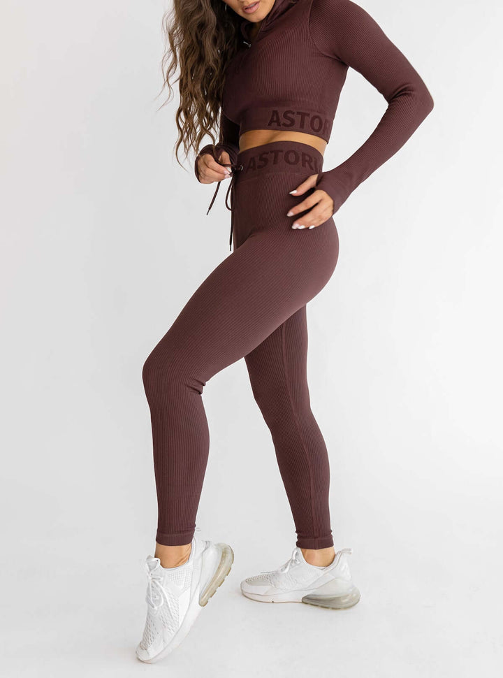 Astoria Seamless Ribbed Series Legging - Java