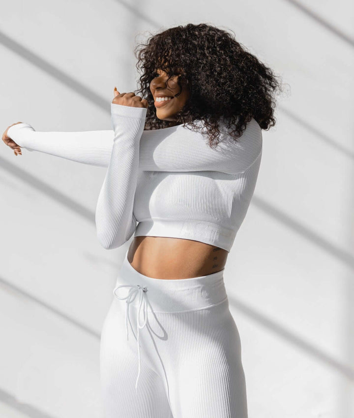 Astoria Seamless Ribbed Series Legging - White