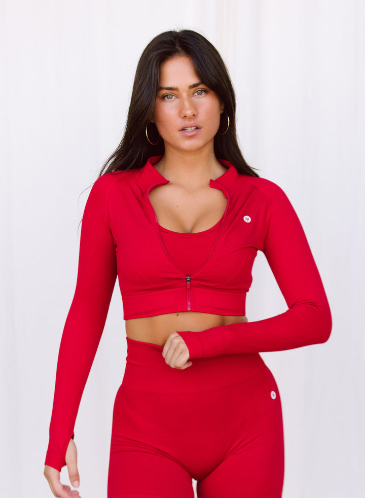 Astoria Velocity Seamless Zip Up - Cherry