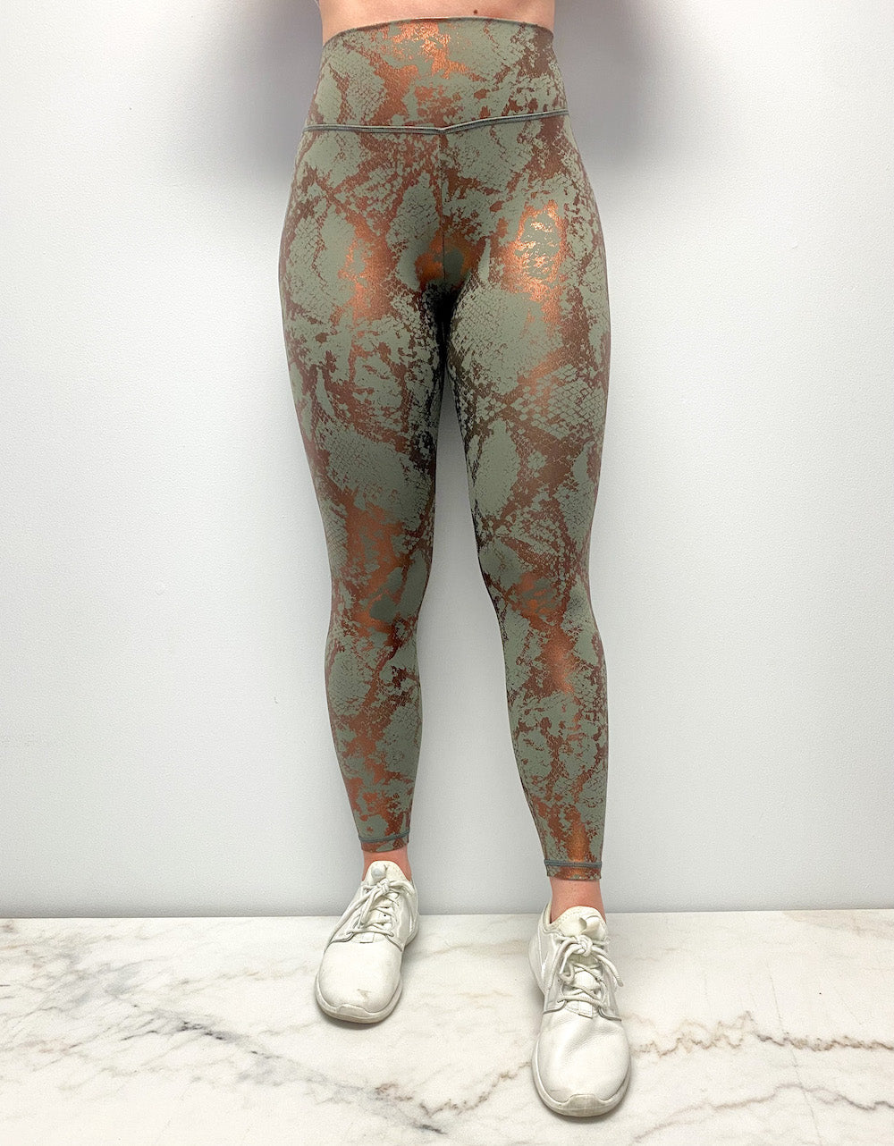 Astoria Luxe Metallic Series Legging - Army Green