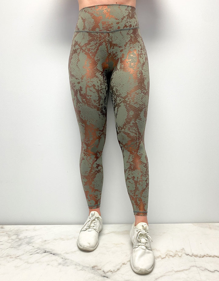 Astoria Luxe Metallic Series Legging - Army Green